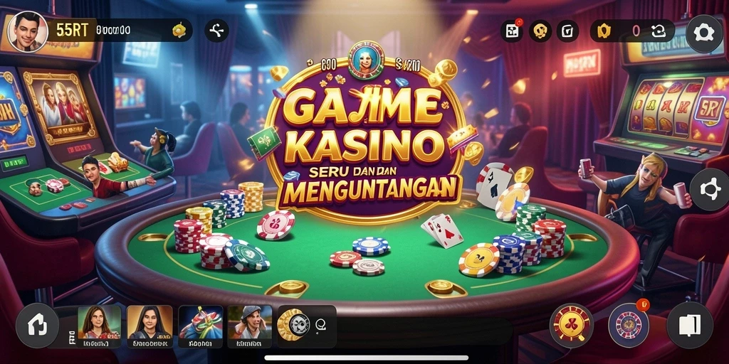 Tampilan gameplay menarik dari 55RT yang penuh warna.