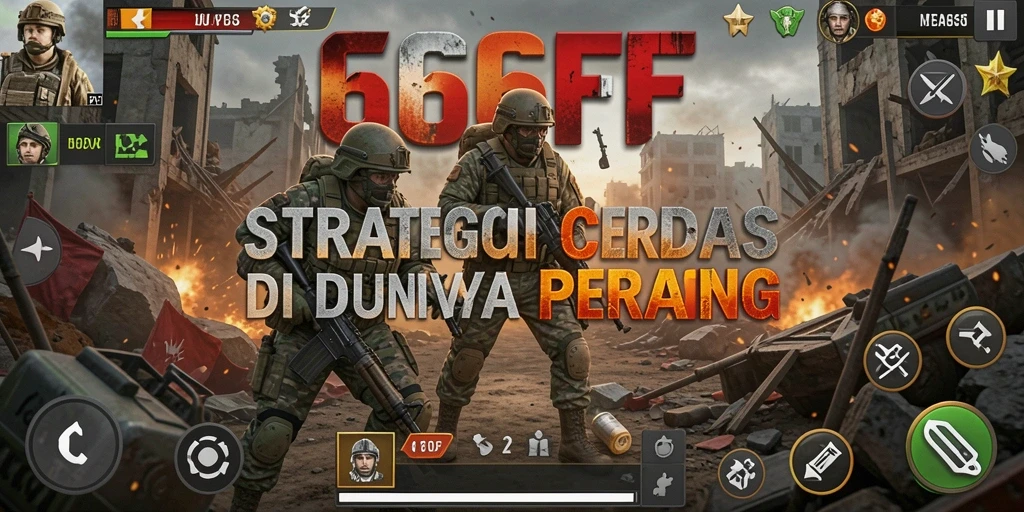 Tangkapan layar gameplay 666FF menampilkan pertempuran strategis yang intens.