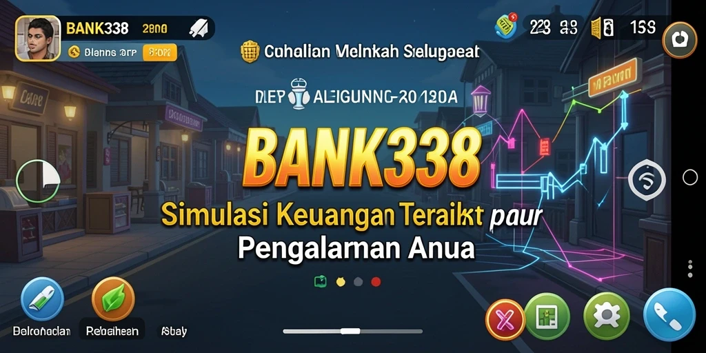 Tampilan gameplay BANK338 menunjukkan pengalaman simulasi keuangan yang interaktif dan mendidik.