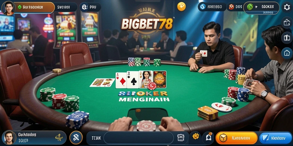 Tampilan gameplay poker yang menarik di BIGBET78
