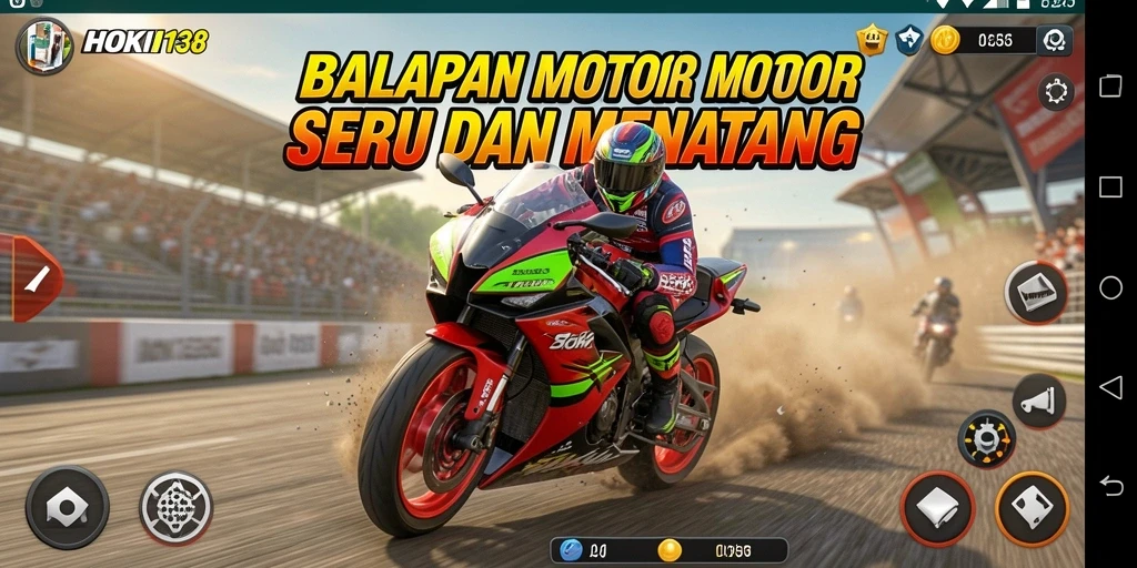 Tampilan grafis HOKI138 yang memukau saat balapan motor.