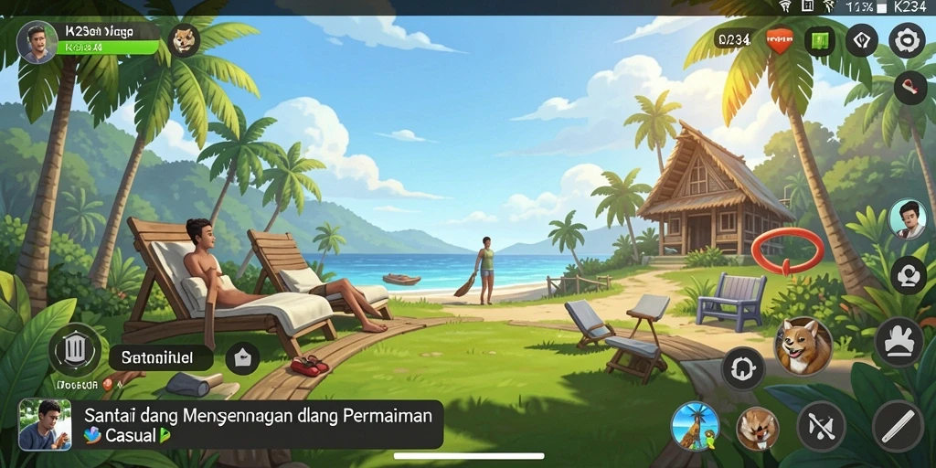 Tampilan menarik dari gameplay K234 yang penuh warna.