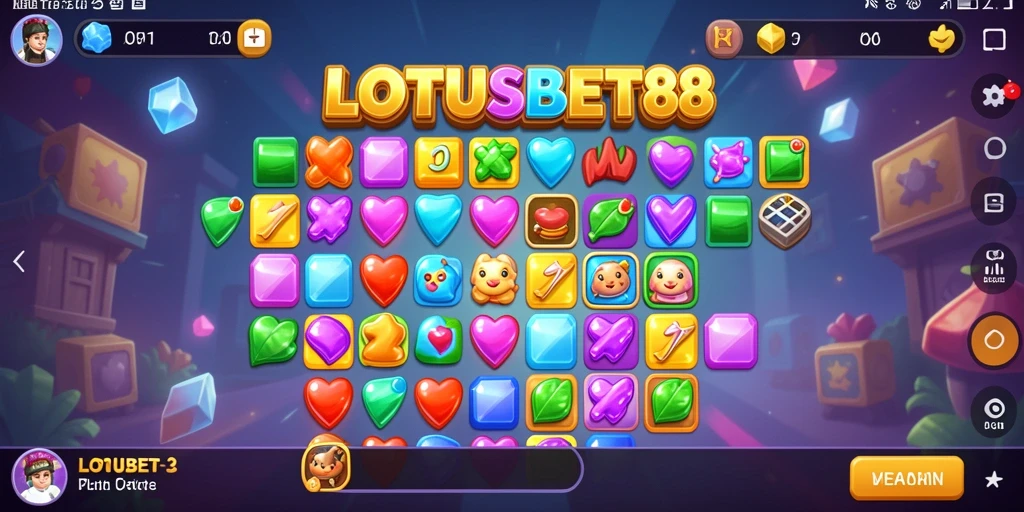 Tampilan permainan LOTUSBET88 dengan grafis berwarna-warni dan gameplay menantang.