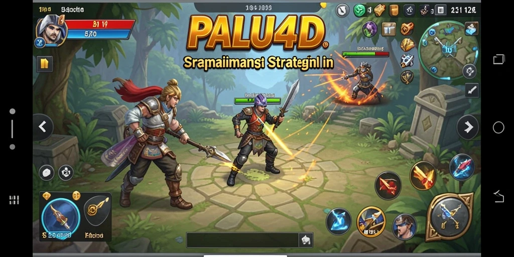 Screenshot menunjukkan gameplay mendalam dan strategi dalam PALU4D.