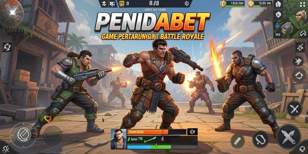 Tampilan gameplay mendebarkan dalam PENIDABET Battle Royale.