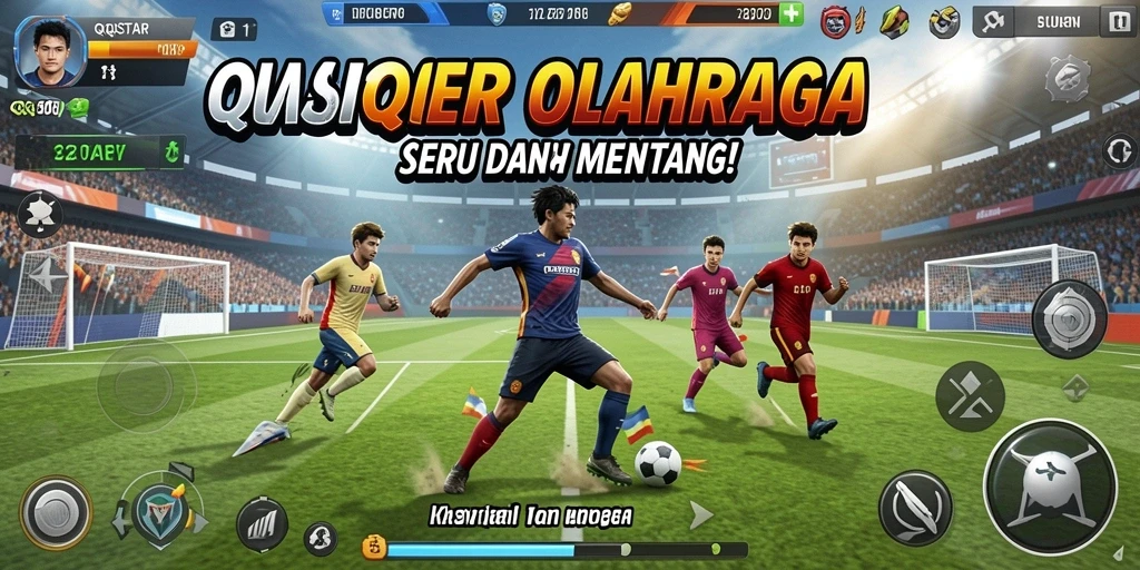 Tampilan menarik dan gameplay seru dalam QQSTAR di lapangan olahraga.