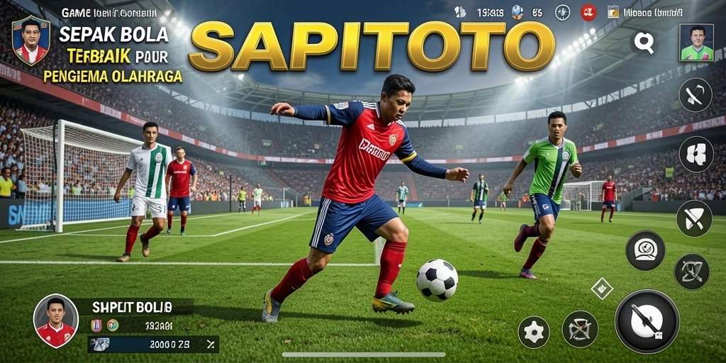 Tampilan gameplay SAPITOTO yang menegangkan di lapangan sepak bola.