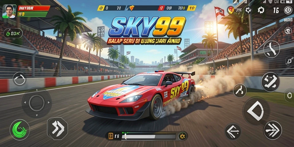 Tampilan menarik dari gameplay balap SKY99 yang mendebarkan.