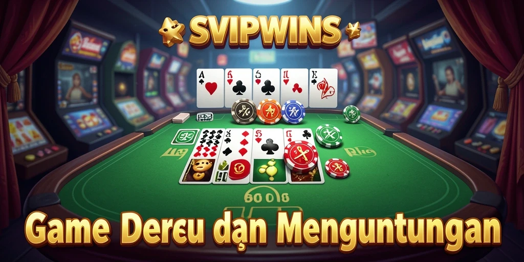 Tampilan menarik dari gameplay SVIPWINS dengan nuansa domino yang seru.