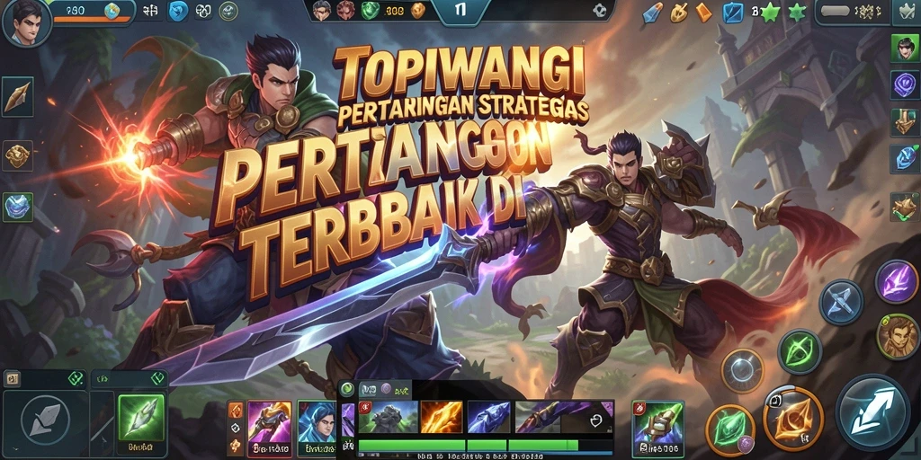 Gameplay seru dan strategis dalam TOPIWANGI MOBA.
