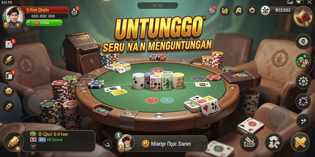 Menampilkan gameplay seru UNTUNGGO dalam permainan QiuQiu.